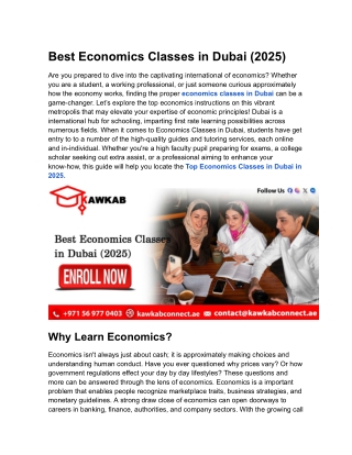 Best Economics Classes in Dubai (2025)