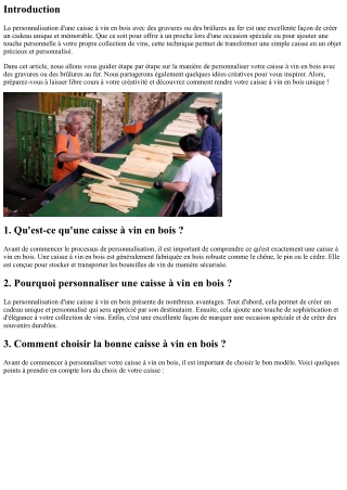 Comment personnaliser une caisse à vin en bois avec des gravures ou des brûlures