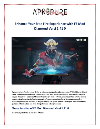 Enhance Your Free Fire Experience with FF Mod Diamond Versi 1.41 0