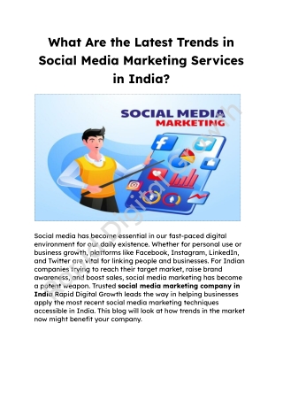 What Are the Latest Trends in Social Media Marketing Services in India