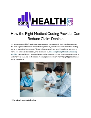 How the Right Medical Coding Provider Can Reduce Claim Denials