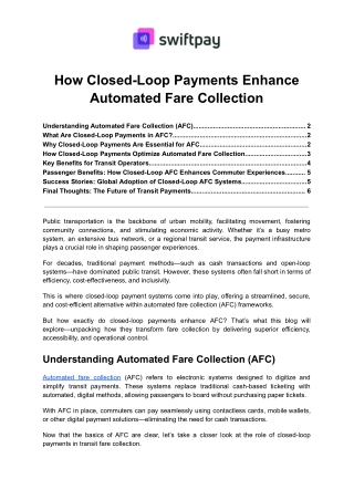 How Closed-Loop Payments Enhance Automated Fare Collection