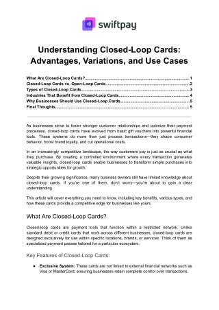 Understanding Closed-Loop Cards_ Advantages, Variations, and Use Cases