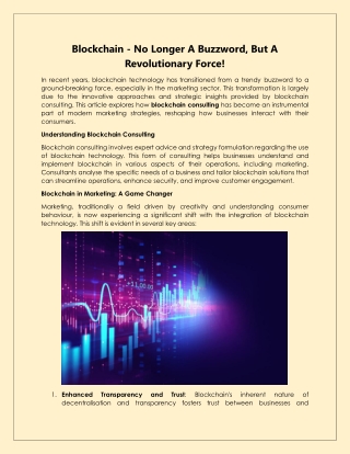 Blockchain - No Longer A Buzzword, But A Revolutionary Force!