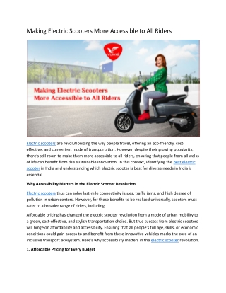 making electric scooters more accessible