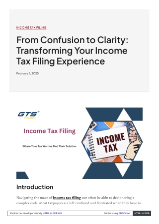 From Confusion to Clarity: Transforming Your Income Tax Filing Experience