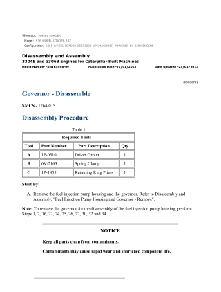 Caterpillar Cat 936 and 936E WHEEL LOADER (Prefix 33Z) Service Repair Manual Instant Download (33Z03091 and up)