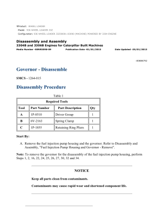 Caterpillar Cat 936 WHEEL LOADER (Prefix 33Z) Service Repair Manual Instant Download (33Z00001-03090)