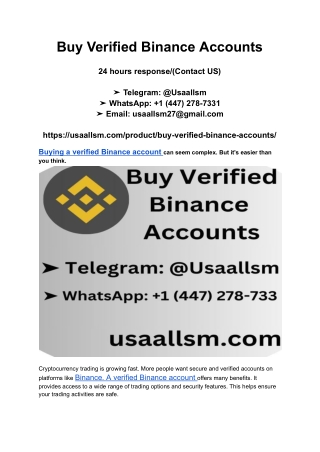 Buy Verified Binance Accounts