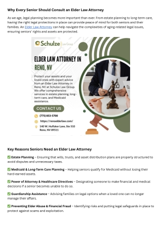 Why Every Senior Should Consult an Elder Law Attorney