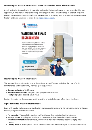 How Long Do Water Heaters Last What You Need to Know About Repairs