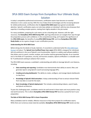 splk splk 3003 exam dumps from dumpsboss 3003