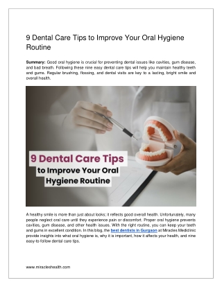 9 Dental Care Tips to Improve Your Oral Hygiene Routine