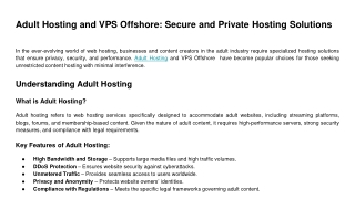 adult hosting and vps offshore secure and private hosting solutions
