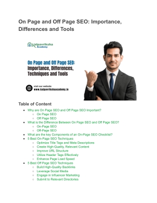 Boost Your Website with On-Page and Off-Page SEO