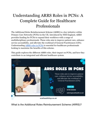 Understanding ARRS Roles in PCNs_ A Complete Guide for Healthcare Professionals