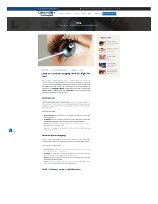 Lasik and Catract Surgery which is right for you Clairvision Eye Care