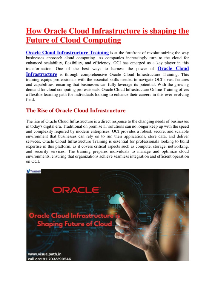 how oracle cloud infrastructure is shaping