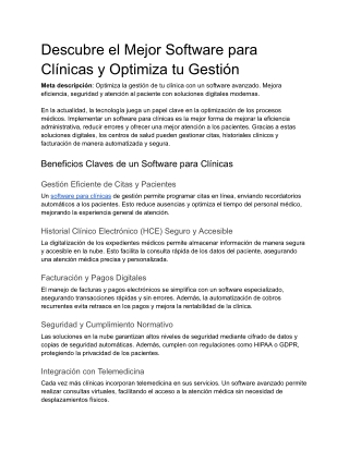 Descubre el Mejor Software para Clínicas y Optimiza tu Gestión