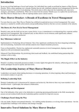 Leadership Lessons from Mary Hoover Drucker: What We Can Learn