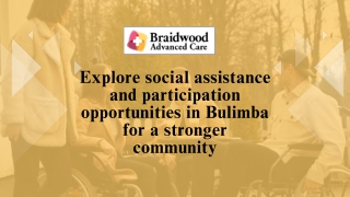 Explore social assistance and participation opportunities in Bulimba for a stronger community
