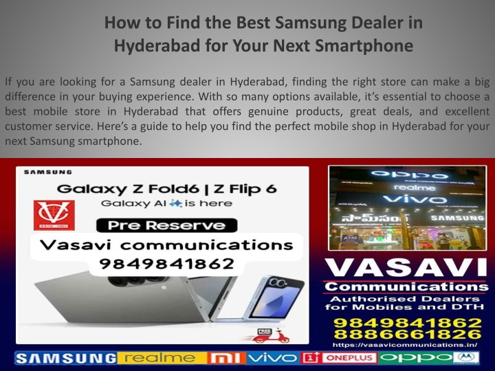 how to find the best samsung dealer in hyderabad