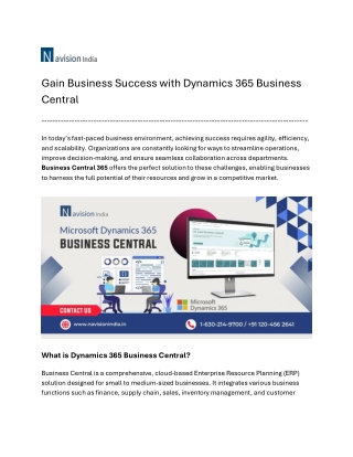 gain business success with dynamics 365 business