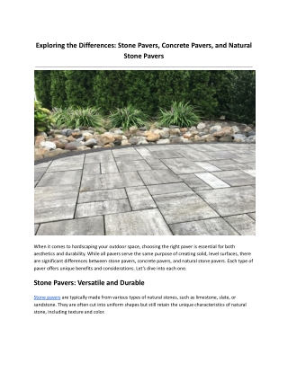 Exploring the Differences_ Stone Pavers, Concrete Pavers, and Natural Stone Pavers