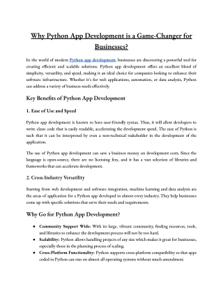 Why Python App Development is a Game-Changer for Businesses_