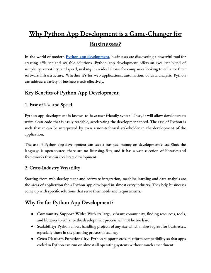 why python app development is a game changer