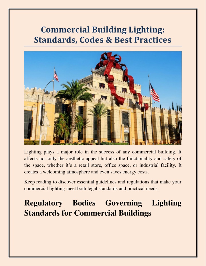 commercial building lighting standards codes best