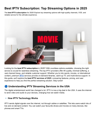 best iptv subscription top streaming options