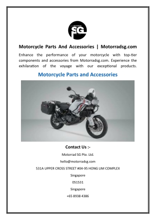 Motorcycle Parts And Accessories  Motorradsg.com