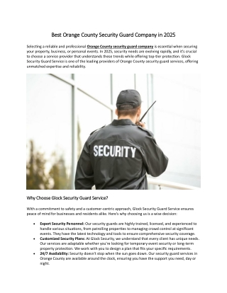 Best Orange County Security Guard Company in 2025