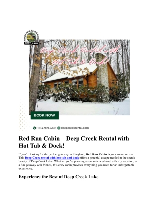 Red Run Cabin – Deep Creek Rental with Hot Tub & Dock!