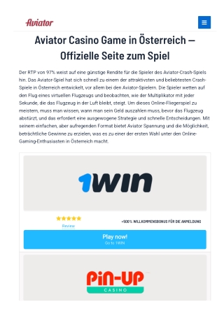 aviator casino game in sterreich o zielle seite