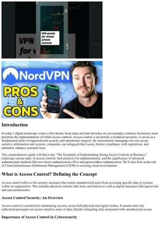 “The Essentials of Implementing Strong Access Controls in Business”