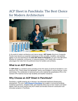 ACP Sheet in Panchkula The Best Choice for Modern Architecture
