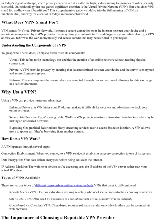 What Does VPN Stand For? An Essential Guide to Virtual Private Networks