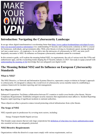 “The Meaning Behind NIS2 and Its Influence on European Cybersecurity Standards”