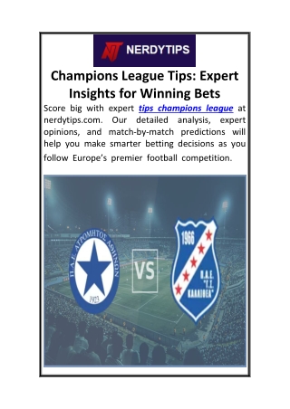 Champions League Tips Expert Insights for Winning Bets