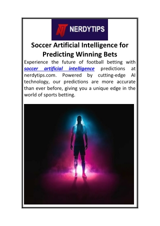 Soccer Artificial Intelligence for Predicting Winning Betspdf