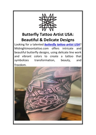 Butterfly Tattoo Artist USA Beautiful  Delicate Designs