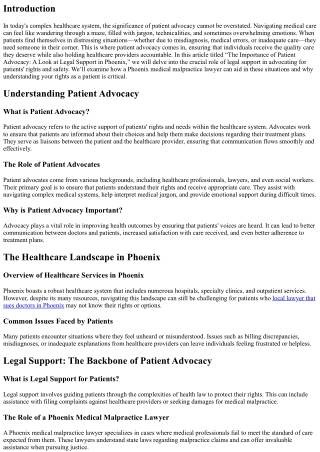 “The Importance of Patient Advocacy: A Look at Legal Support in Phoenix”
