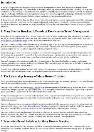 “Travel Management Leadership that Inspires Change, as Seen Through the Work of