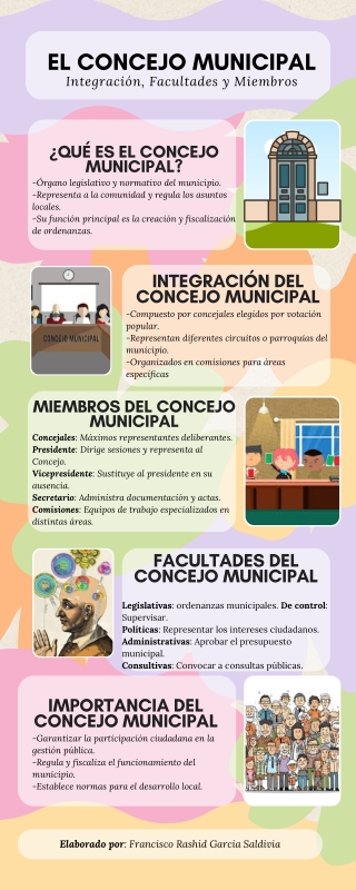 El Concejo Municipal infografía, Gerencia Municipal.