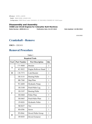 Caterpillar Cat 988B Wheel Loader (Prefix 50W) Service Repair Manual Instant Download (50W06041 and up)