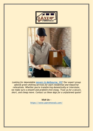 Reliable Movers in Melbourne VIC - Professional Moving Services