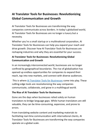 AI Translator Tools for Businesses: Emotii.Ai