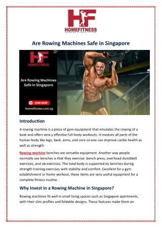 Are Rowing Machines Safe in Singapore
